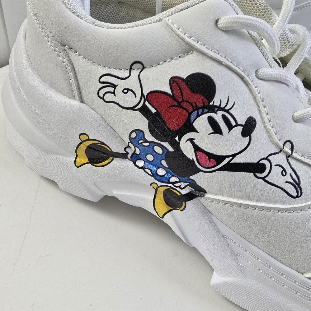 Size 10 - Disney Minnie Mouse and Mickey Mouse White Shoes - Picture 2 of 15